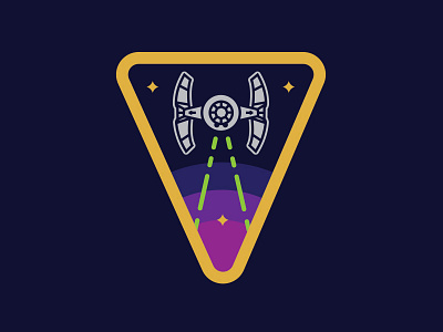 Tie Fighter badge blaster color design fighter flat force icon star tie wars