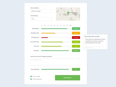 Review System forum input rating review sliders