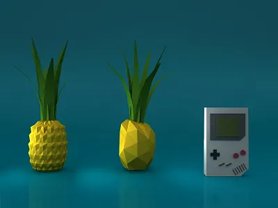 WebGL models game boy pineapple webgl