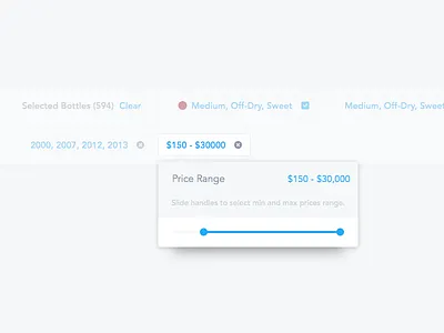 Find A Bottle, Filter Products Down to the Last Detail design dropdown ecommerce filter popover price shop shopping slider ui ux wine