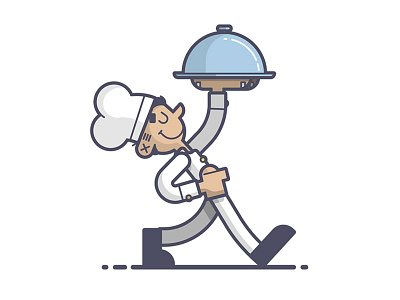 Order Up! chef delivery happy illustration line art order out order up walk