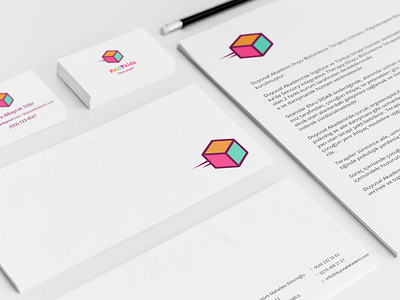 Fit & Smart Kids brand business card corporate identity logo mockup