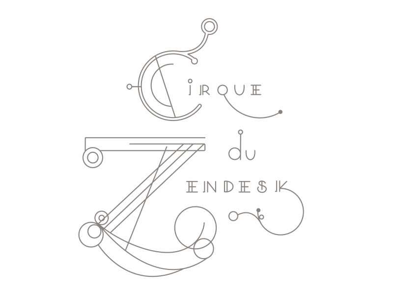 Cirque Du Zendesk animation circus handlettering invite motion graphics line art party