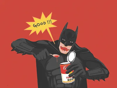 Batman eating soup batman campbell soup comics eating