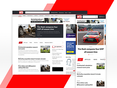 Modern Tire Dealer desktop mobile redesign responsive web design