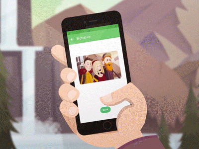 Postly: Make someone smile [gif] after effects animation explainer frame by frame illustration illustrator postcard postman video