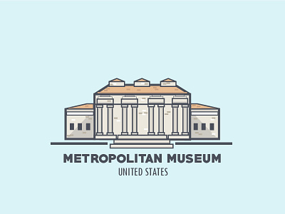 Metropolitan art city flat icon illustration metropolitan gallery photo museo museum newyork ny unitedstates usa