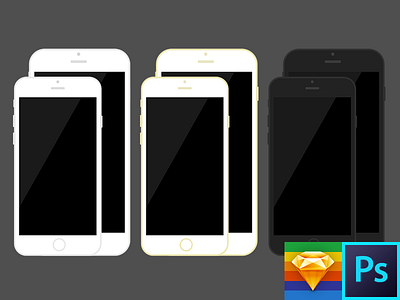 iPhone 6s / iPhone 6 Plus Flat Photoshop & Sketch Template flat design free iphone 6 iphone 6 plus photoshop psd sketch template