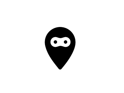 Finda Ninja icon location logo marker minimalist negative ninja