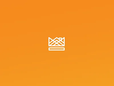 King roof art branding concept cool home icon king line logo modern roof