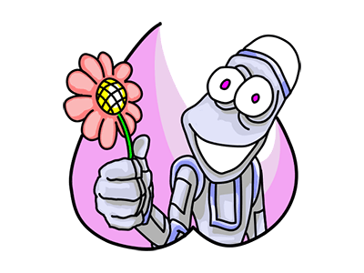 Plog sticker set cartoon funny robot sticker vector