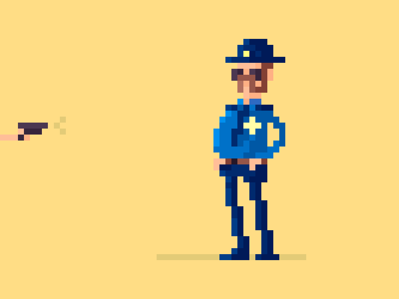 8bit short-story #4 8bit animation bullet cop gif gun mustache pixel pixelart police