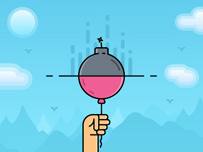 Stop Bombing balloon bomb daily challenge france hand icon illustration outline paris stop war vector war