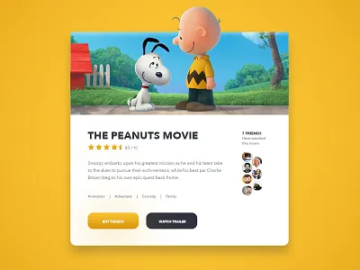 Daily Design 013 - Movie Ticket Modal daily design daily ui modal movie ticket peanuts snoopy ui
