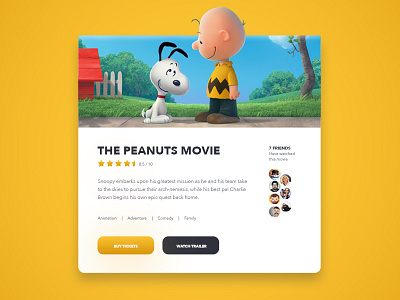 Daily Design 013 - Movie Ticket Modal daily design daily ui modal movie ticket peanuts snoopy ui