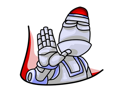 Plog sticker set - Stopit cartoon funny robot sticker vector