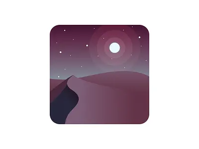 App Icon app dailyui desert icon moon sand dunes sky skyline stars