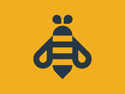 Mark for a social app bee brand identity branding geometric gold gray honey logo mark symbol trademark