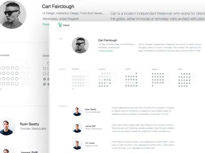 Vrend Profiles calendar minimal minimalism review testimonial white