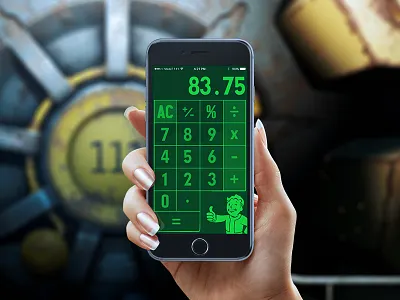 Vault 111 Calculator App calculator dailyui fallout fallout 4 green ui uxui