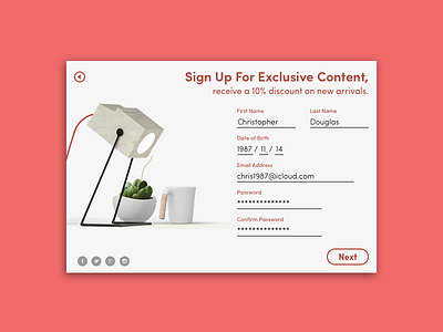 Sign Up - DailyUI#001 001 challenge dailyui day1 form minimal signup ui ux web website
