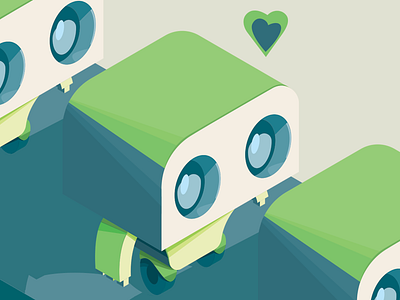 Production Line heart illustration production robot vector