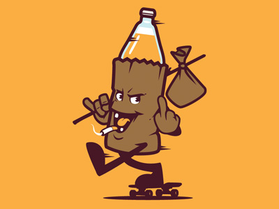 40oz Mascot character design illustration t shirt design vector design