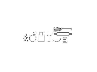 Kitchen Line Icons icon line