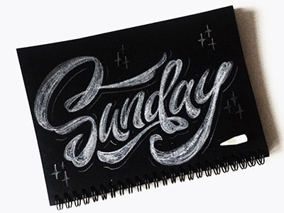 sketch "Sunday" art hand lettering logo print sketch type
