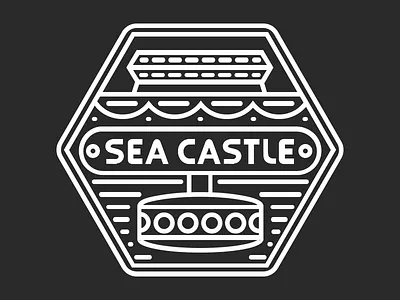 Sea Castle epcot horizons illustration lines stamp walt disney world