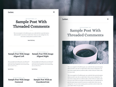 Free Theme Download: Letter blog freebie genesis framework theme typography ui ux web design wordpress