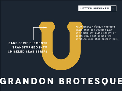 Grandon Brotesque Specimen "U" brandon grotesque gym meaty slab type