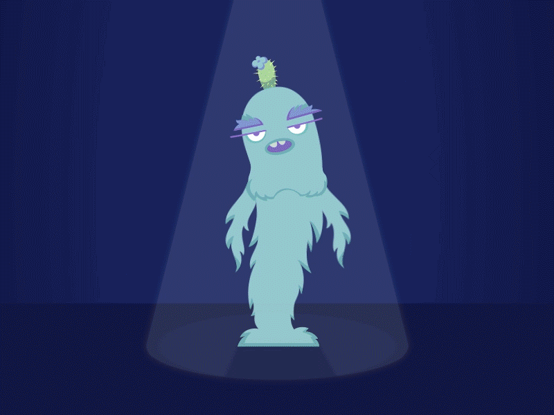 Monster Singer 2d after effects animation character monster music singing song