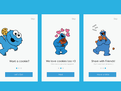 023 Onboarding / DailyUi app cookies illustration intro ios landing minimal mobile onboarding tutorial