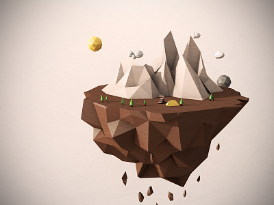 Lonely Adventures 3d adventure illustration island low poli world