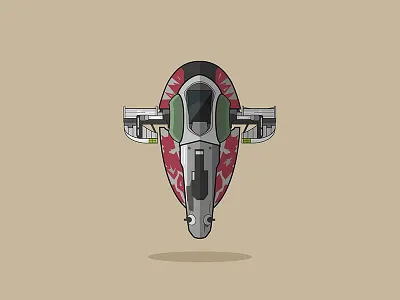 Boba Fett boba fett flat design graphic design illustration spaceship star wars vector