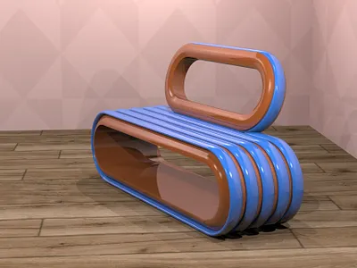 Blue Dream Bench 3d bench graphic design interior