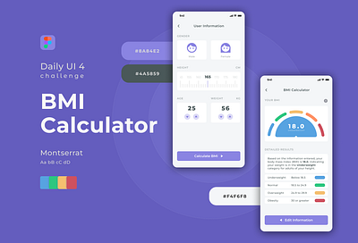 BMI Calculator Mobile UI app bmi calculator daily ui design figma mobile ui user interface