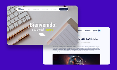 Portal Integra Landing page design landing page ui uiux ux webdesign