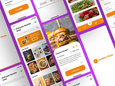 Golden Plate - A Seamless Food Delivery Experience 🍽️ appdesign ui ux