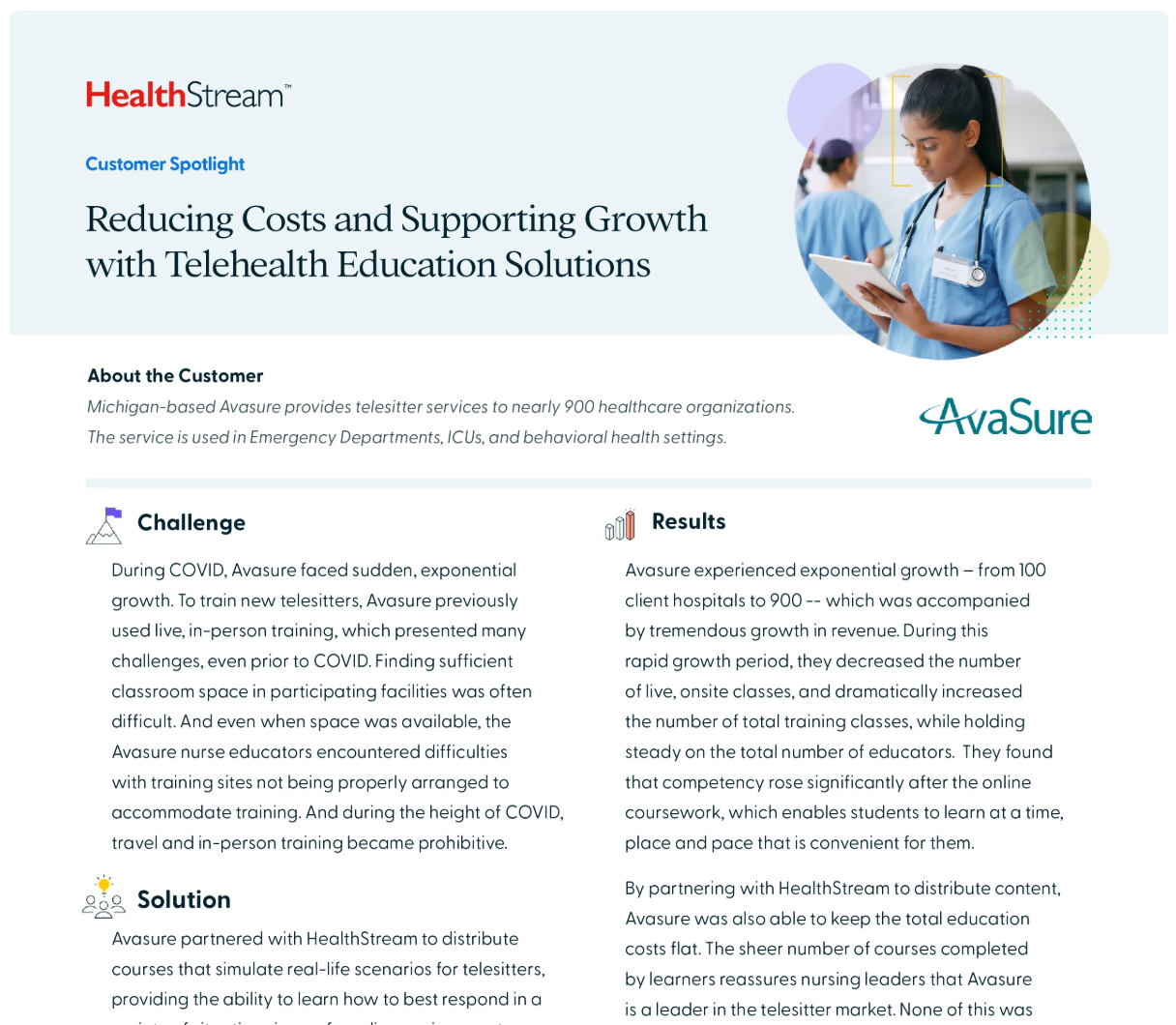 Customer Spotlight for Avasure graphic design ui web design