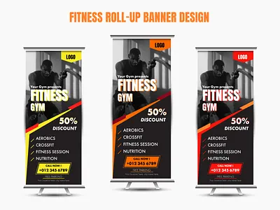 Roll-up Banner Design admision business design fitnes graphic design gym idea marketing roll up roll up banner school