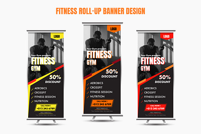 Roll-up Banner Design admision business design fitnes graphic design gym idea marketing roll up roll up banner school