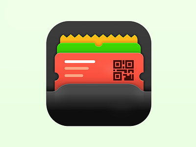 PassBook App Icon Design android icon colors coupon coupon icon figma illustration image ios icon iphone icon pass passbook passbook icon photoshop ticket ticketbook ticketbook icon ui video wallet wallet book