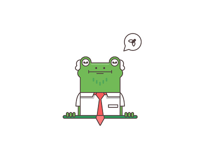 Professor Froge 2d illustration character design flat fly frog professor think tie