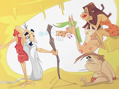 ProEra animal caveman character drawing fun horse idea prehistoric process