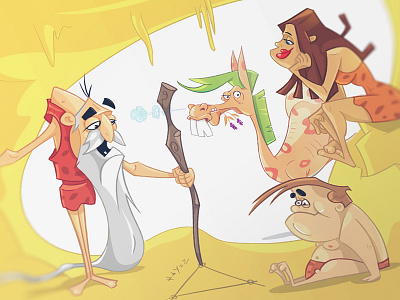 ProEra animal caveman character drawing fun horse idea prehistoric process