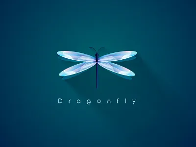 Illuminated Dragonfly blue dragonfly fly illuminated illustration insect light magical shadow transparent vector wings