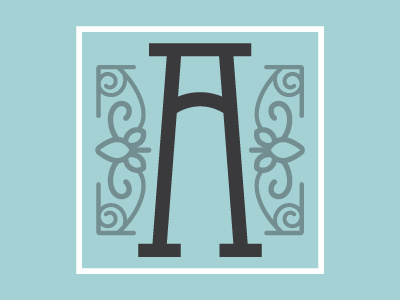 Artisan Bridge Logo a artisan brand bridge craft crest curly curves duck egg blue flourish letter logo