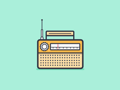 Radio am daily challenge fm icon music radio vector vintage